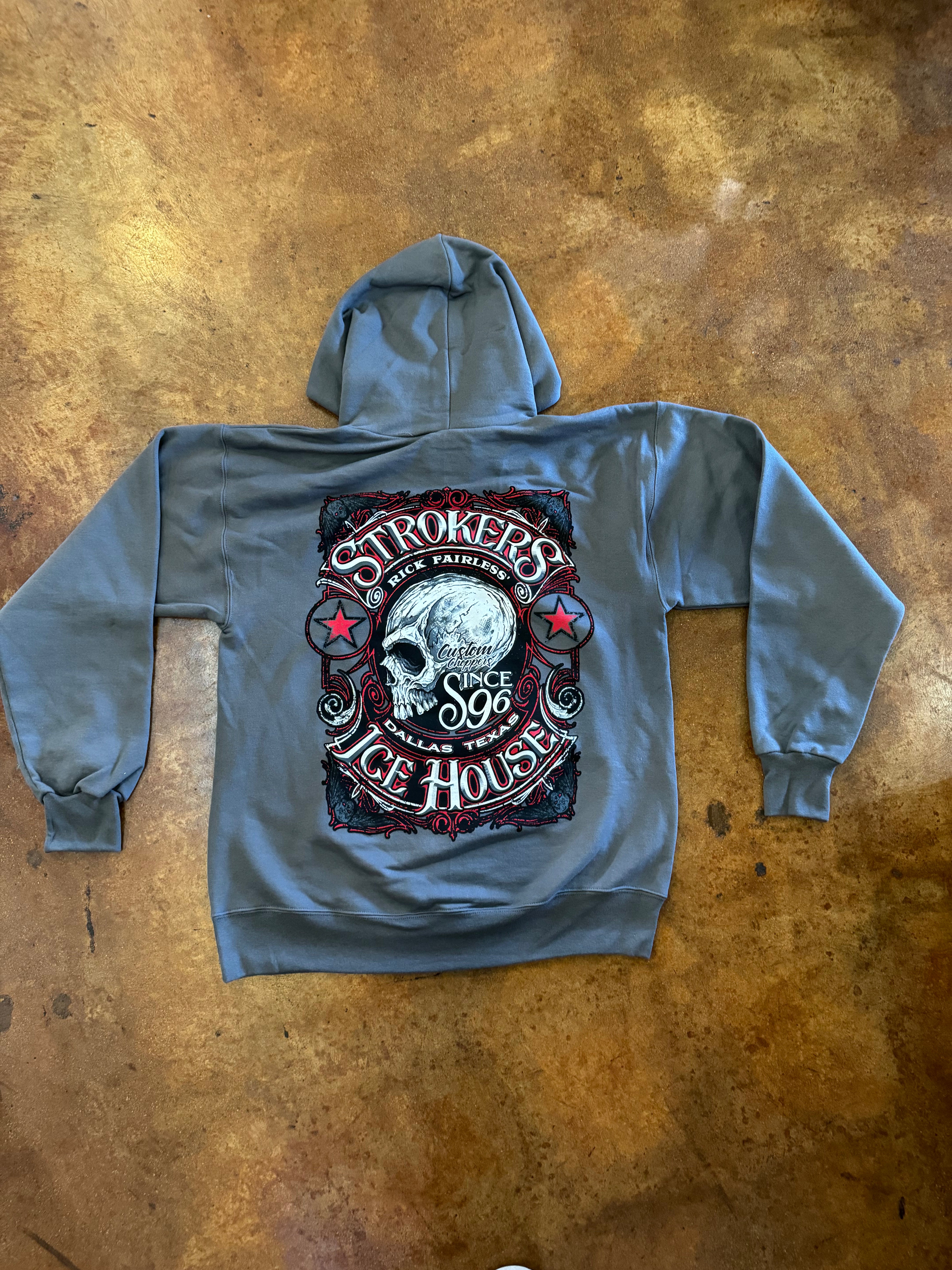 Skully grey pull over hoodie