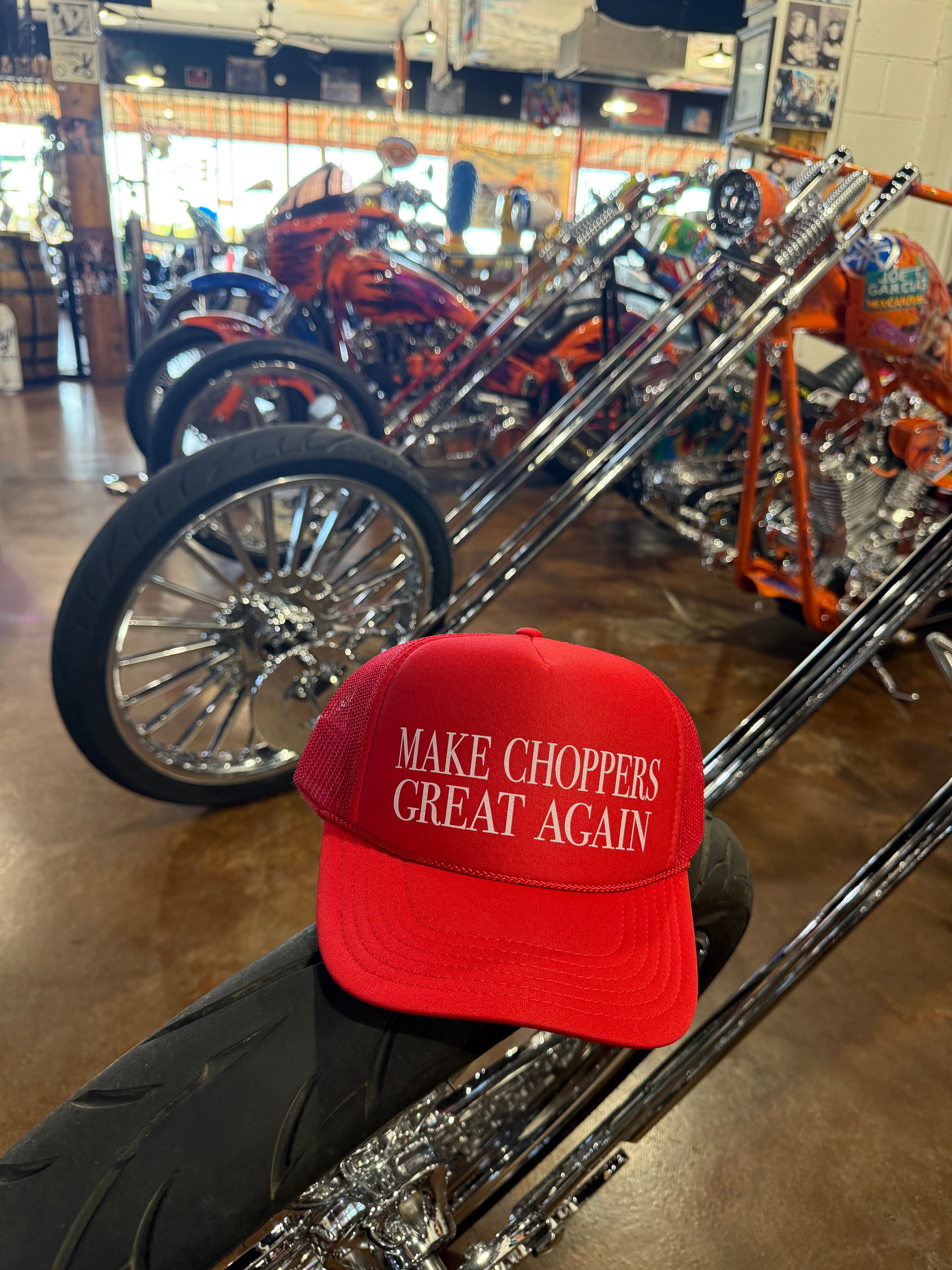 MAKE CHOPPERS GREAT AGAIN Trucker Hat – Strokers Dallas