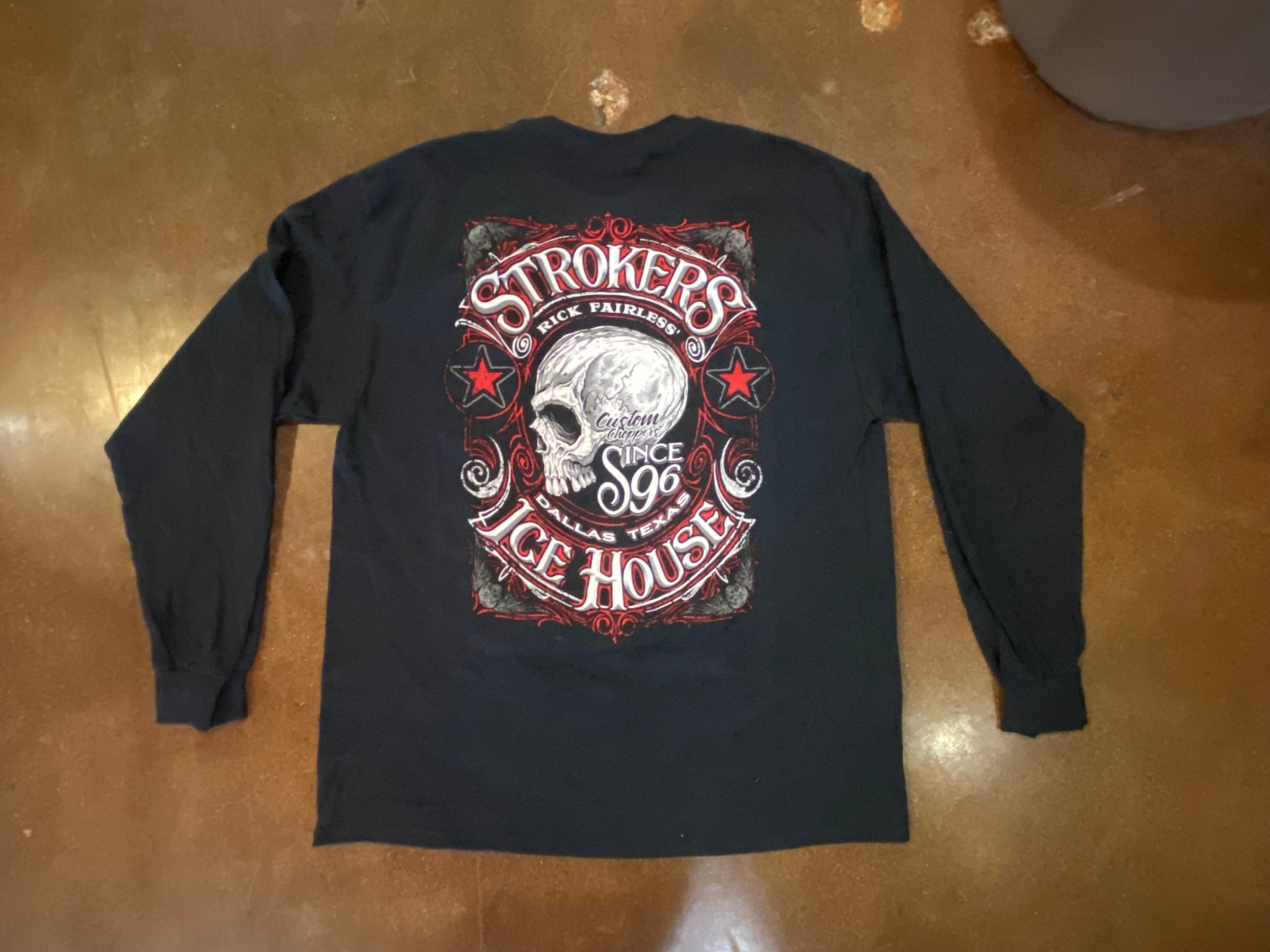 Strokers Icehouse "Skully" black Long Sleeve T-Shirt