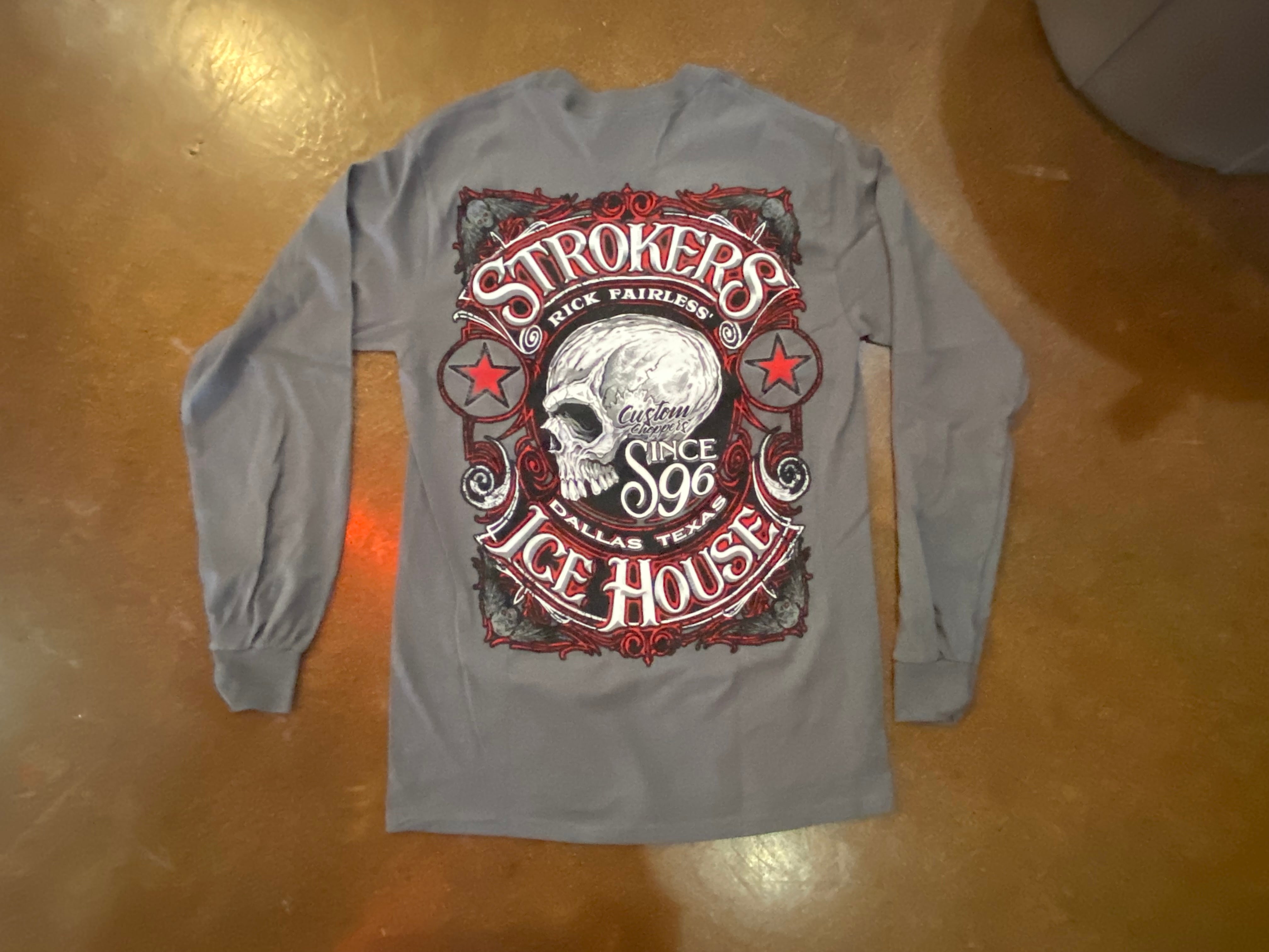 Strokers Icehouse "Skully" grey Long Sleeve T-Shirt