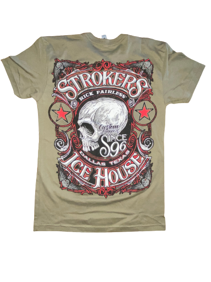 Strokers Icehouse "Skully" military green T-Shirt