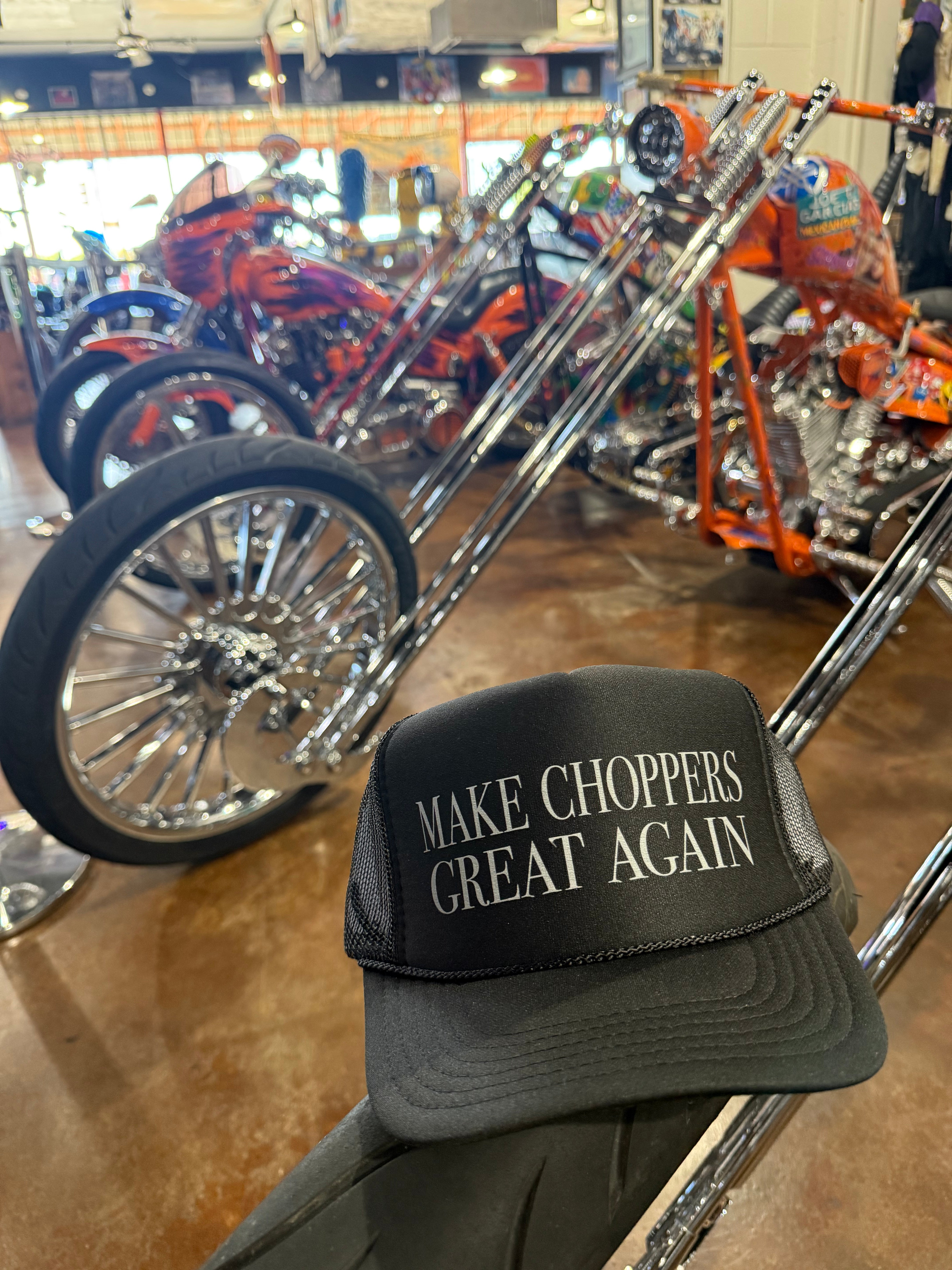 MAKE CHOPPERS GREAT AGAIN Trucker Hat – Strokers Dallas