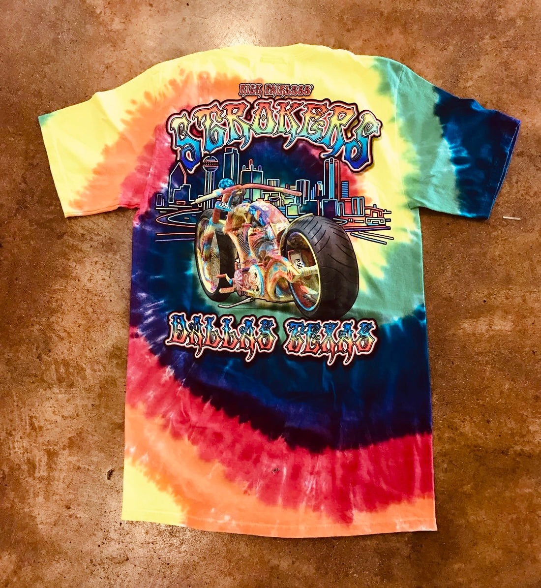 Strokers Dallas "Pam Skyline" Tie Dye T-Shirt