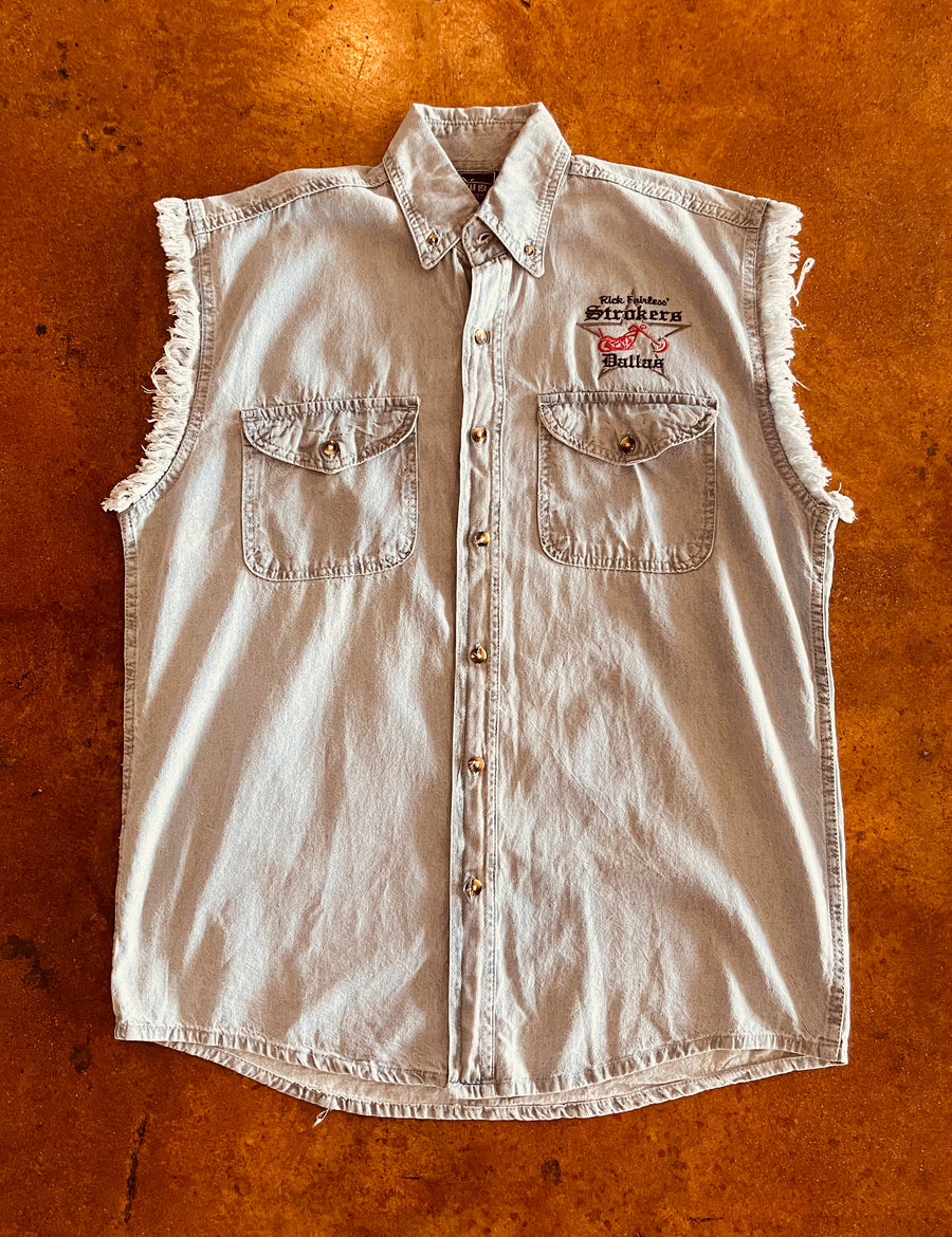 Strokers Dallas - Daddy Cut Off Denim Button Up